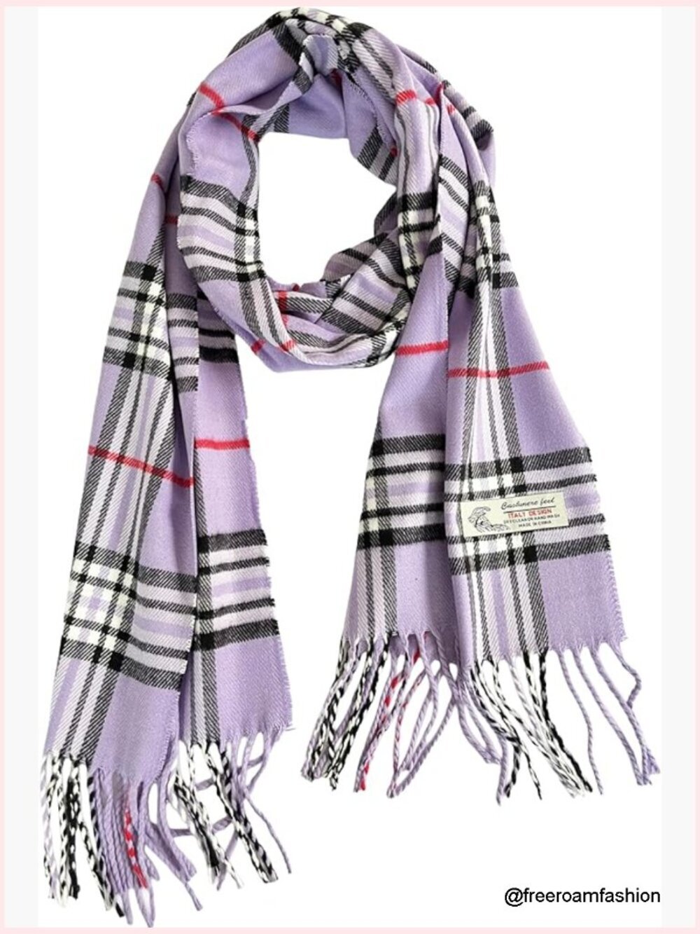 Unisex Cashmere-Feel Winter Scarf Tartan Plaid 72x12 Inches